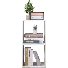 Etnicart Double Cube Storage Furniture Bookcase Shelf White 35x30x70 Wood MDF Shelf Shelf Design Office Entrance Living Room