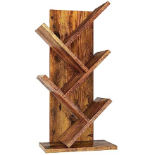 Tree Bookshelf, 4 Tier Floor Standing Bookcase, Tree Shaped Book Shelves with Metal Frame, Storage Rack for Books, Display Book, Magazine CDs for