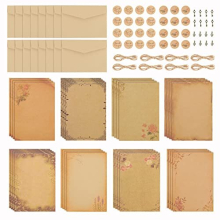96Pcs Vintage Letter Writing Paper and Envelopes Set, Old Stationary Letter Paper, Writing Paper with Flower Pattern for Writing Printing DIY