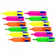 12pk Highlighters | Chisel Tip Marker Pen | Highlighter Pens Multipack | Assorted Colours Highlighter Pens | Office Stationary Supplies | Fluorescent