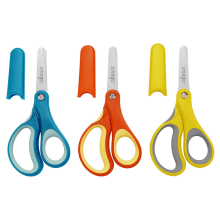 5" Kids Scissors, Left/Right Handed Blunt Stainless Safety Stationery Toddler Preschool Child Scissors with Cover, School Classroom Craft Supplies for