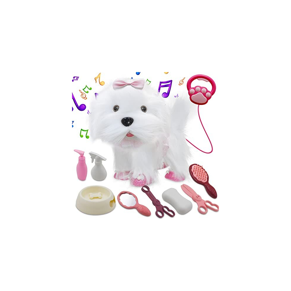 Jaydear Electronic Dog Toy For Kids, Plush Puppy Toy Interactive Toy -Walks/Barks/Shake Tail/Talk, Stuffed Animals Cute Dog Toys Soft Gift For Christmas,