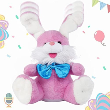 Talking Bunny Repeats What You Say Recording Toys Easter Rabbit Peek-A Boo Toys with Children Song Plush Stuffed Animal Interactive Electronic Pet Toy