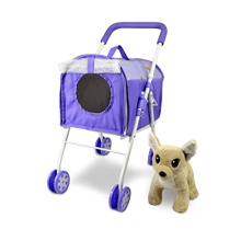 Pet Stroller and Accessories for Kids Ages 3 to 7 Year Olds, Dog Toy for Toddlers, 2 Pieces Play Dog Set, Puppy Party Playset with 1 Pet Puppy