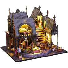 DIY Miniature Dollhouse Kit with Wooden Furniture,DIY Dollhouse Kit with Dust Proof Cover and LED,1:24 Scale Creative for Women Girl Friend Lover