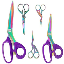 Titanium Coating Sewing Scissors Bundle, Professional Fabric Scissors Set, Ultra-Sharp Stainless Steel Blades, Ergonomic Handle, Great for Tailor,