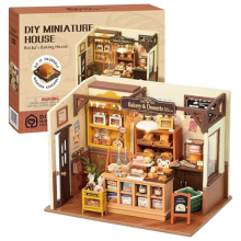 DIY Doll House Kit Bakery | Wooden Miniature Room Model Kits | Craft Kits Gifts for Adults and Teens