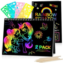 Toys for 4 5 6 7 8 9 Girls Gifts, Scratch Art for Kids, Arts and Crafts for Kids Age 3-12, Handmade Toys & Games Art Set for Kids 6-12, Unicorn Gifts