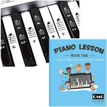 Piano and Keyboard Stickers and Complete Piano Music Lesson and Guide Book for Kids and Beginners; Designed and Printed in USA