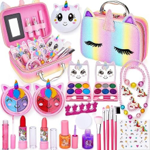 Kids Makeup Sets for Girls，Washable Makeup Toy Set，Safe & Non-Toxic Make up Set，Fancy Dress up Play Cosmetic Beauty Set for Birthday