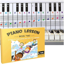 Piano Lessons Book2 and Color Coded Piano Note Chart: Piano Music Lesson and Guide Book for Kids and Beginners; Designed and Printed in USA