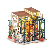 Mini DIY Craft Doll House Kit Flower Shop Model Dollhouse Toy Set Adult Teens Building Puzzle Birthday Gift