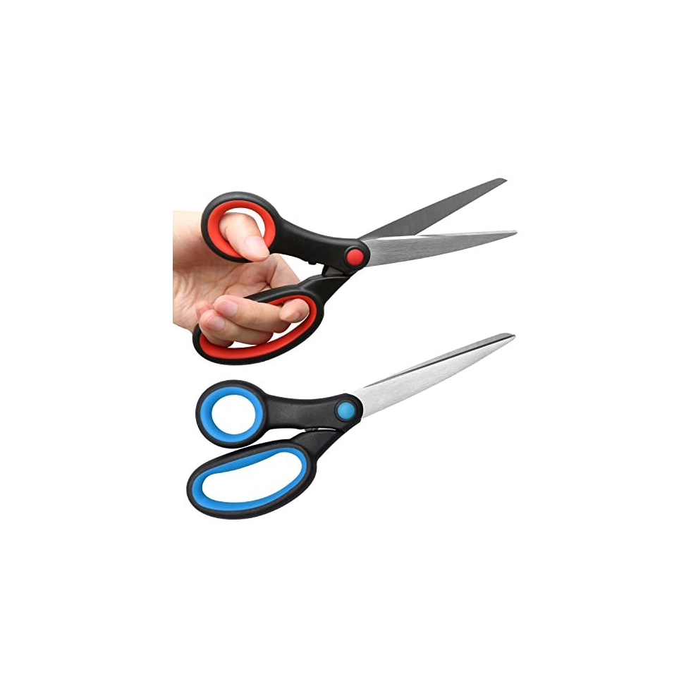 2 Left Handed Scissors for Crafting Paper Sewing, 8'' Sharp Fabric Scissors for Adults Kitchen Stationery