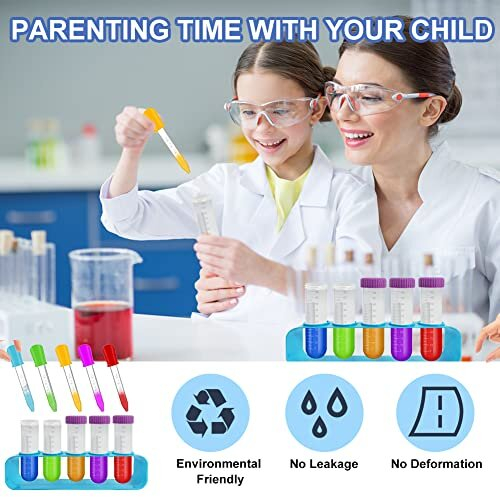 Test Tubes for Children, Plastic Test Tubes with Stand and Dropper ...