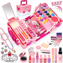 Kids Makeup Sets for Girls - 57 PCS Girls Toys, Washable Makeup for Children, Girls Make Up Set 4-12, Play Make Up for Kids Little Girls Princess,