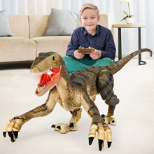 Remote Control Dinosaur Toys,Electronic Walking Toys with LED Light Up&Realistic Simulation Sounds,2.4Ghz Velociraptor Robot Jurassic Toys,Best RC