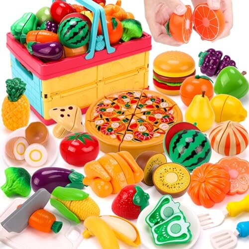 70PCS Kids Pretend Play Food Sets for Children Kitchen Toys