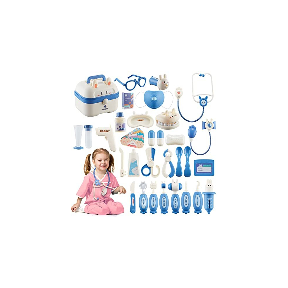 43PCS Kids Doctor Kit Toy,Pretend Play Doctor Set for Toddlers, Medical Kit Role Play Set,Doctor Playset for Toddlers Boys Girls Aged 3 4 5 6 7 8…