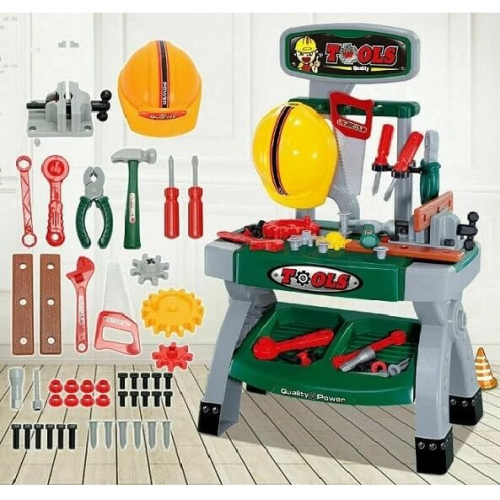 -ChildrenWorkBenchKidsPlaySetWith45+ToolsDiyToolKitConstructionToy