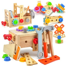 Wooden Tool Set for Boys-29Pcs Kids Tool Sets, Learning Educational Building Construction Sets Toys for 2 3 4 Year Old Boy, Montessori Pretend Play