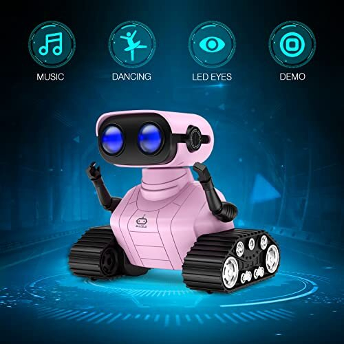 Robot Toys Rechargeable Kids RC Robots for Girls Boys Remote Control Toy with LED Eyes Music for Children Age 3 Years Old Pink on OnBuy