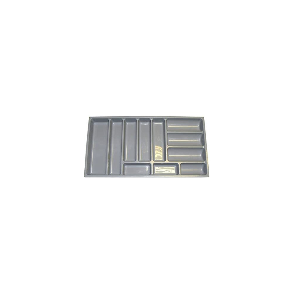 Cutlery Tray 814mm Wide x 422mm Deep x 57mm High To Fit Most 90cm / 900mm Drawers. Heavy Duty Grey Plastic GT1/900