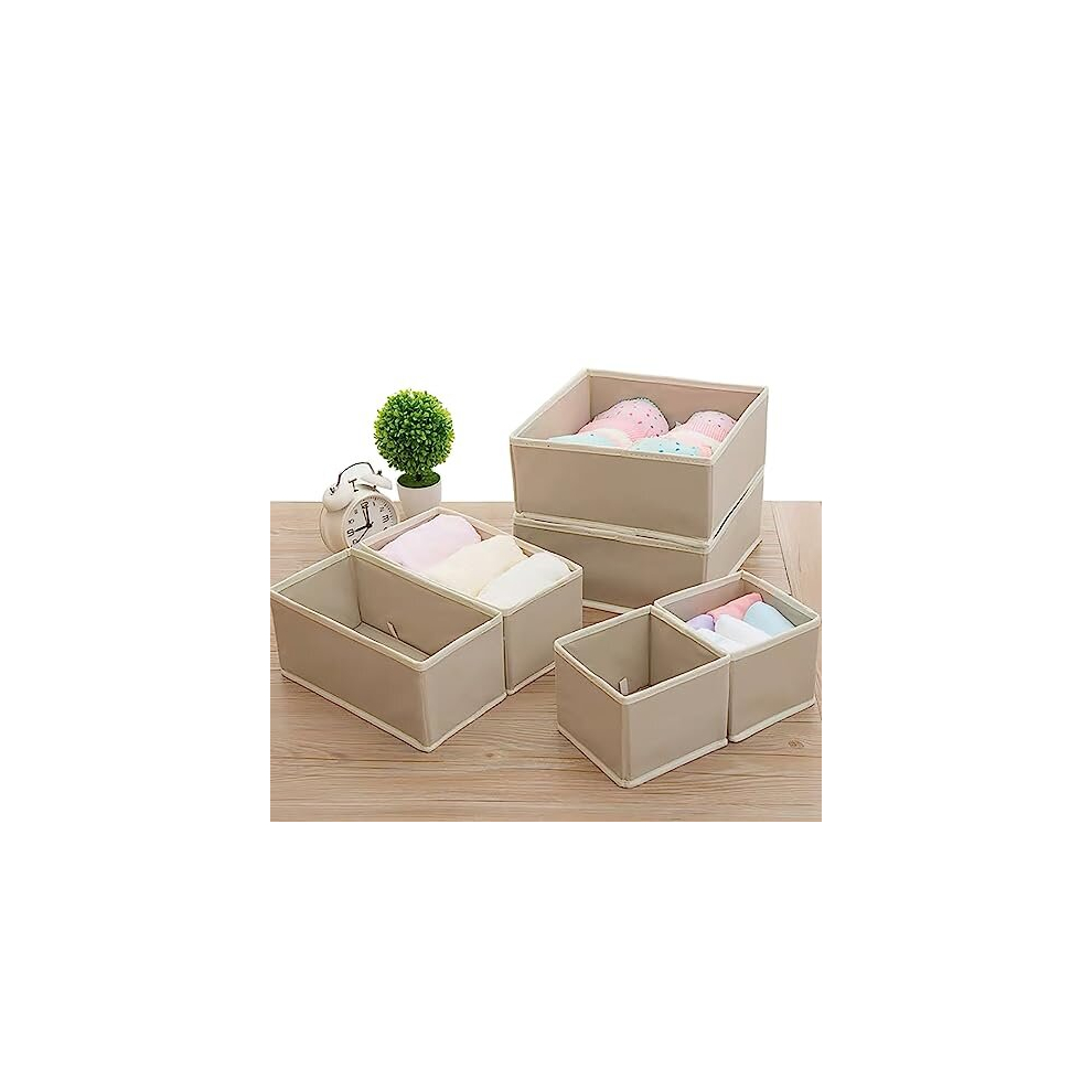 Underwear Drawer Organiser, 6 Pack Drawer Organiser Clothes, Foldable Wardrobe Storage Boxes, Fabric Dresser Drawer Organizer, Closet Organizers and