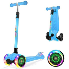 A5 Deluxe Scooter for Kids Age 3-12, 3 Wheel Scooter for Toddlers Girls Boys, Kick Scooter with 4 Adjustable Height, Lean to Steer, Light up Wheels,