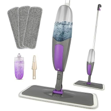 Spray Mop for Cleaning Floors - HOMSIER Microfibre Floor Mops Wet Dry Flat Mop with 550ML Refillable Bottle 3 Washable Pads Replacement, Dust Kitchen