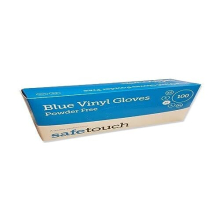 SafeTouch 50000032 Powder-Free Vinyl Gloves - Large, Blue, Food-Grade, Pack of 100