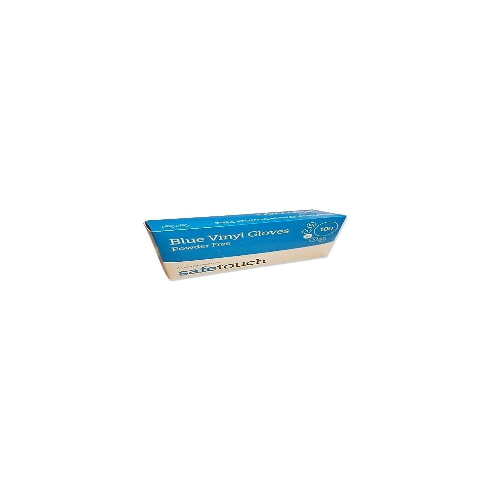 50000032 Powder Free Vinyl Gloves, Large, Blue (Pack of 100)
