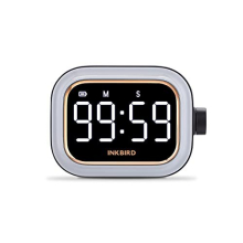 Kitchen Timer, IDT-02 Digital Cooking Timer with Large Backlit LCD Display, USB Rechargeable Battery, Adjustable Loud Alarm, One Button Operation