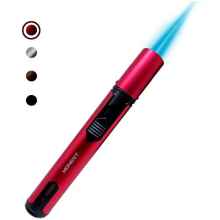 Refillable Butane Torch Lighter Adjustable Flame Lighter Jet Lighter for Desserts, Creme Brulee, Welding, Camping, BBQ and Baking - Red (Butane Gas