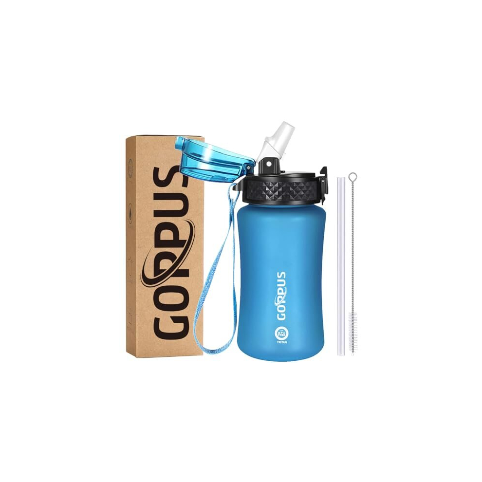 350Ml/12Oz Kids Water Bottles With Straw Toddler Drinks Bottle For School Leakproof Children's Bottle With Time Marking Small Bottle Bpa Free Tritan Goppus