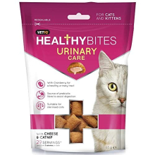Healthy Bites Urinary Care Cat Treats, 4x 65g, Cat Supplement with Cranberry For Urinary Tract Health, Kitten Treats with Cheese & Catnip with