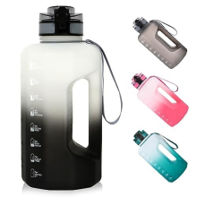 Large Water Bottle with Handle 2.2L BPA Free for Gym Sports (Black/white)