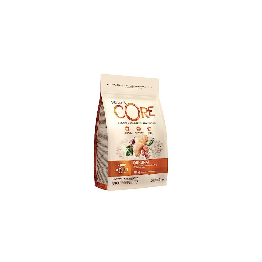 Adult Original, Dry Cat Food, Grain Free Cat Food Dry, High Meat Content, Turkey & Chicken, 300 g