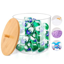 Laundry Detergent Storage,High-Capacity Plastic Washing Powder Storage,Bathroom Laundry Powder Storage With Bamboo Lid,Perfect for Washing Pods,Bath