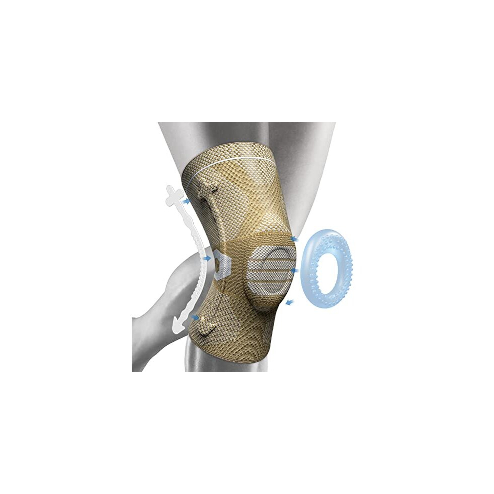 Neenca Professional Knee Support, Compression Knee Sleeve With Patella Gel Pad & Side Stabilizers, Knee Support For Pain Relief, Knee Brace For Running,