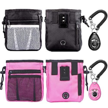 Dog Treat Pouch Dog Clicker Training Kit, Dog Training Treat Pouch Dog Clicker for Training, 3 Ways to Wear Easily Carries Treat Pouches for Pet