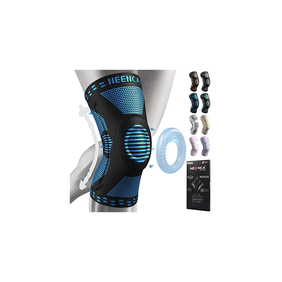 Neenca Knee Brace,Knee Compression Sleeve Support For Men Women With Patella Gel Pads & Side Stabilizers,Medical Grade Knee Pads For Running,Meniscus