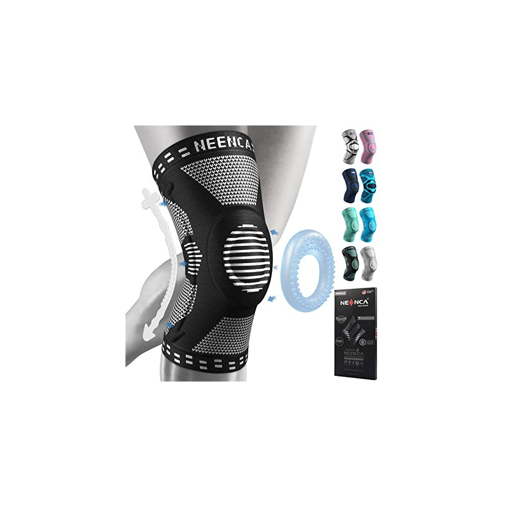 Neenca Knee Brace,Knee Compression Sleeve Support With Patella Gel Pad & Side Stabilizers,Medical Grade Knee Protector For Running,Meniscus