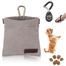 Small Dog Treat Pouch, Dog Treat Training Pouch with Carabiner, Waterproof Hands-Free Dog Training Treats Bag with Pet Training Clicker for Pet Puppy