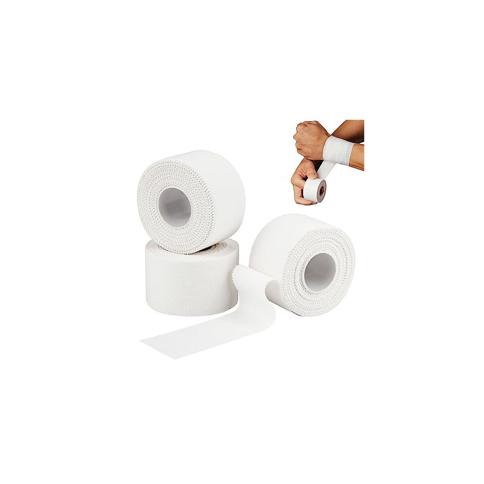 Photos - Braces / Splint / Support 3 Rolls Zinc Oxide Tape, White Athletic Tape, 3.8cm x 10m Sports Bandage Tape, Sports Strapping Tape for Climbing,Boxing, Bl
