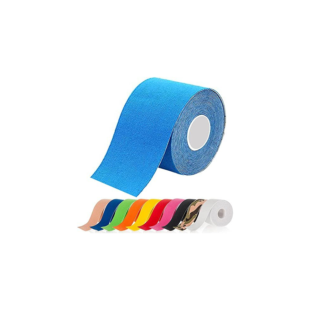 Ateteo Light/Blue Kinesiology Sports 5M X (2.5/3.8/5/7.5) Cm Roll Of Elastic Muscle Support Tape For Exercise &Injury Recovery, K- L: 5Mx5cm