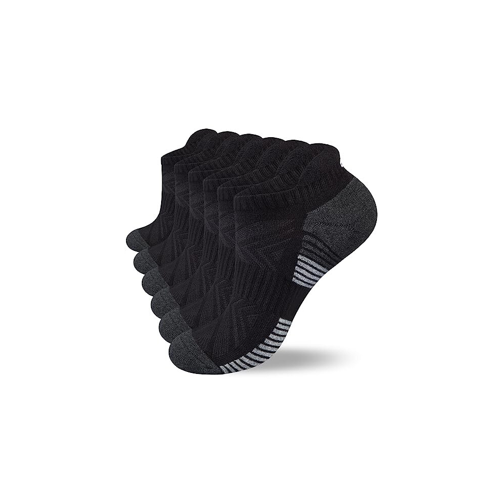 Mens Socks Cushioned Ankle Socks Men Sports Socks Ladies Trainer Socks Women Athletic Socks Running Socks (6 Pairs)