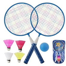 Badminton Set for Kids, 1 Pair Badminton Racket Set Lightweight Children Badminton Racquet with 2 Badminton Rackets, 4 Shuttlecocks, 1 Sponge Ball for