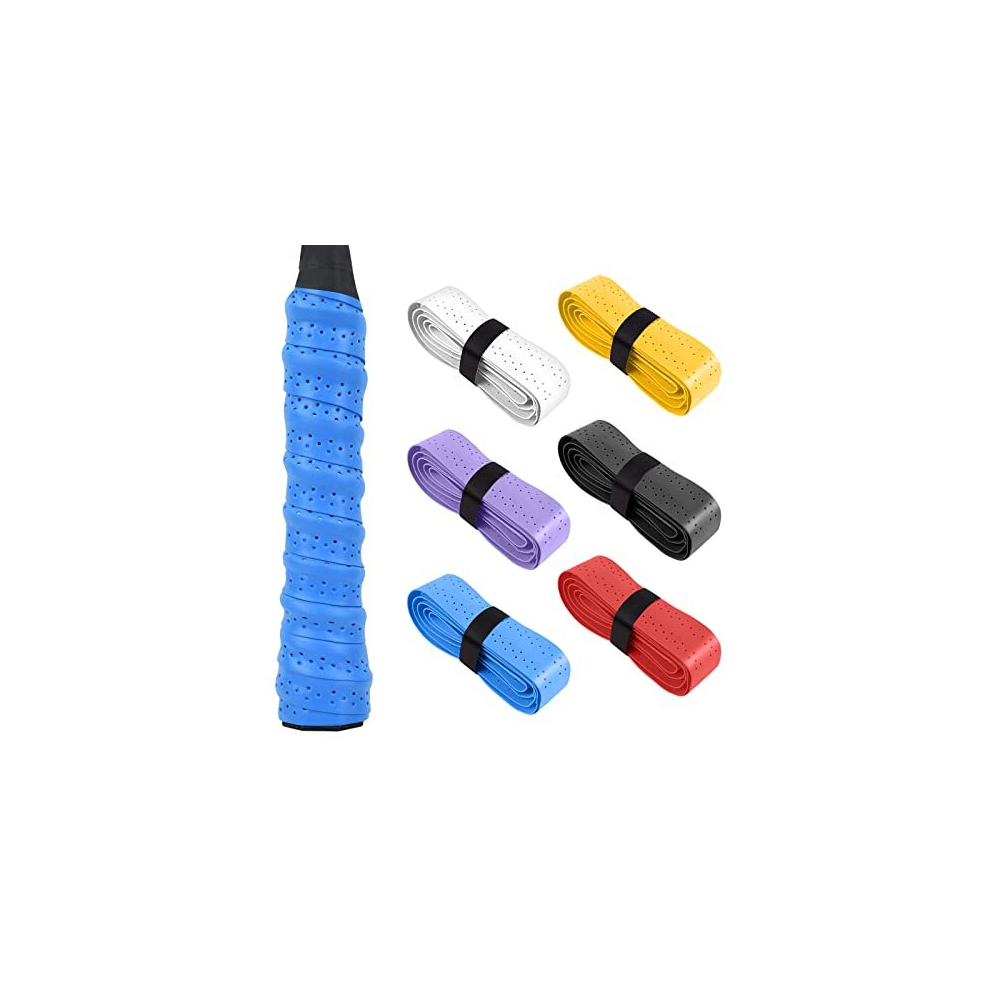Racquet Grip, 6 Pack Super Absorbent Badminton Racket Grip, PU Anti Slip Racquet Grip Quick-Dry Tennis Racket Grip Tape, Handle Grip Tape for Tennis