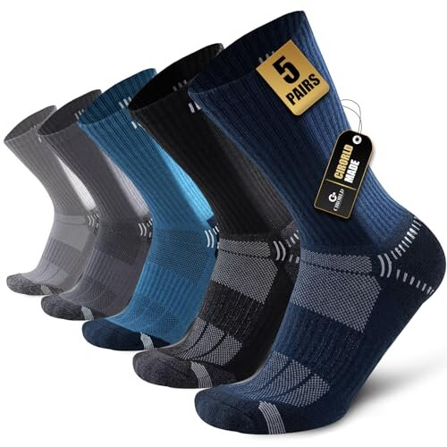 Best Socks For Wicking Men Men's 5 Pairs Cushion Crew Athletic Socks Multi Performance Outdoor Sports Climb Nike Socks