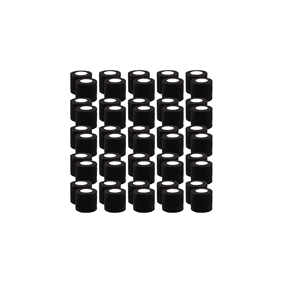 Bqtq 50 Rolls Cohesive Bandage 2 Inch X 5 Yards Self Adherent Sport Wrap Tape Stretch Bandage Wrap Athletic Tape For Human And Animals Ankle Sprains